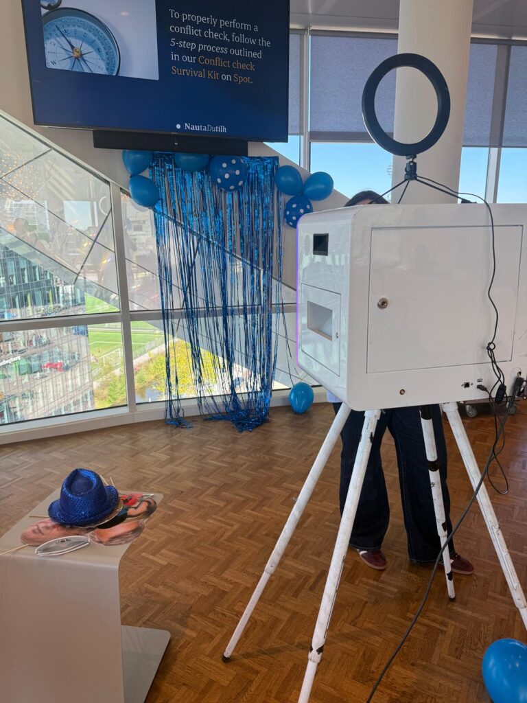 photobooth verhuurd voor een bedrijfsfeest bij een detacheringsbureau in Amsterdam